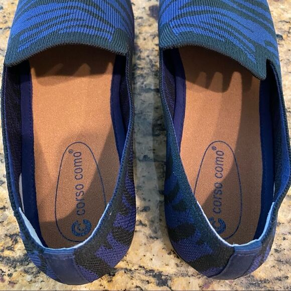 Corso Como Sz 11M Blue Nehva Zebra Print Slip-On Driving Casual Loafers - Picture 6 of 12